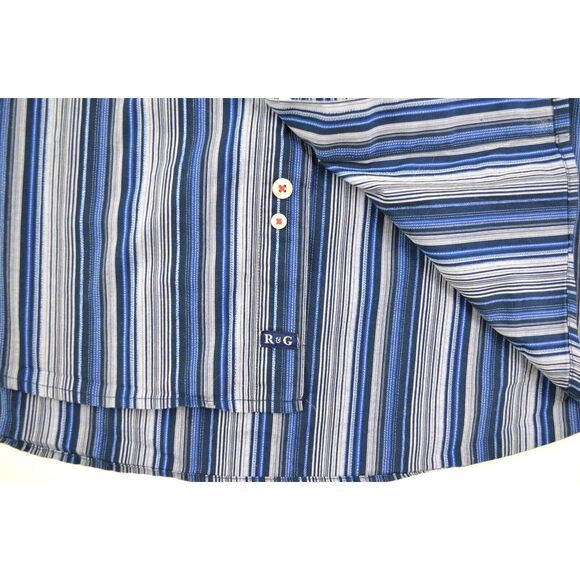 Robert Graham Men's XL Blue Purple Striped Cotton Shirt Button Down Long Sleeves - Picture 10 of 16